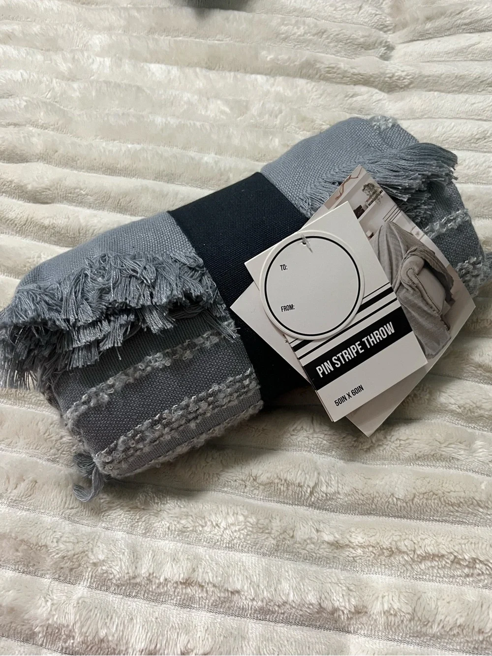 Pin Stripe Throw Blanket - Gray